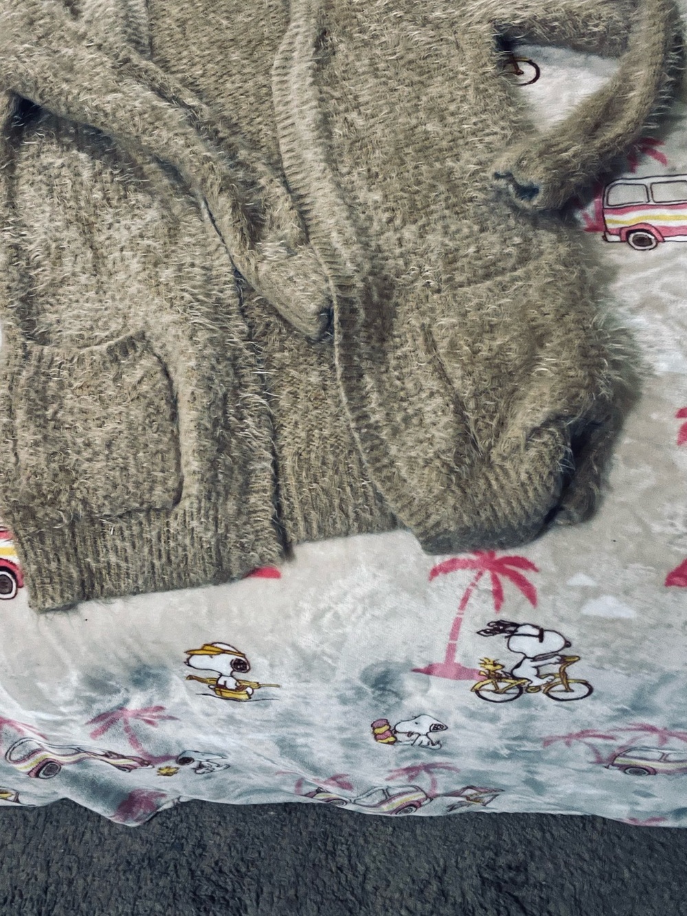 Forever 21 Fuzzy Knit Cardigan in Light Brown